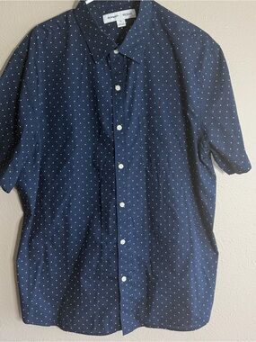 [Used/Like New] Old Navy Navy Blue Micro Dot Button Down Shirt // Men Size XL